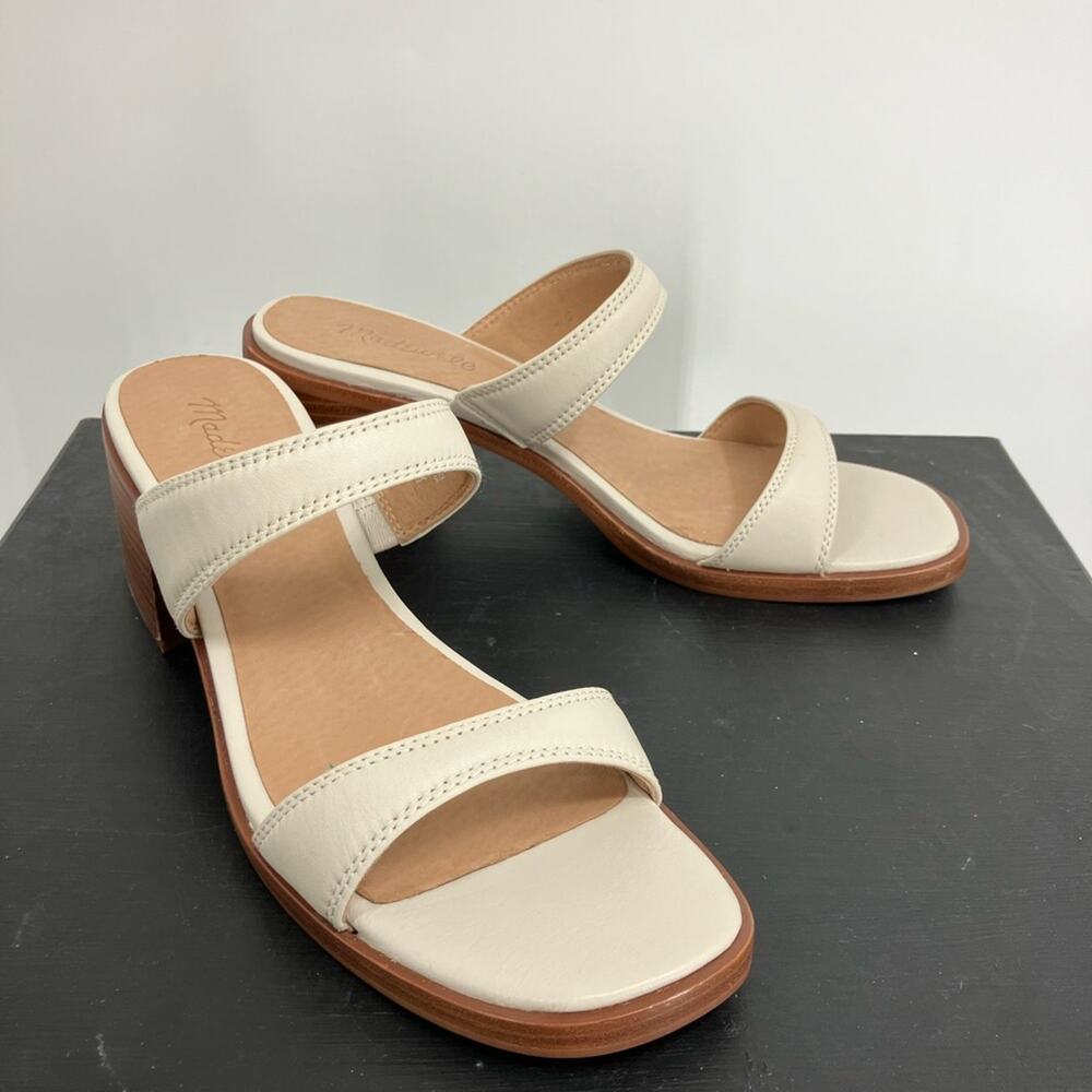 Madewell The Saige Double-Strap Sandal in Leather in Pale Oyster